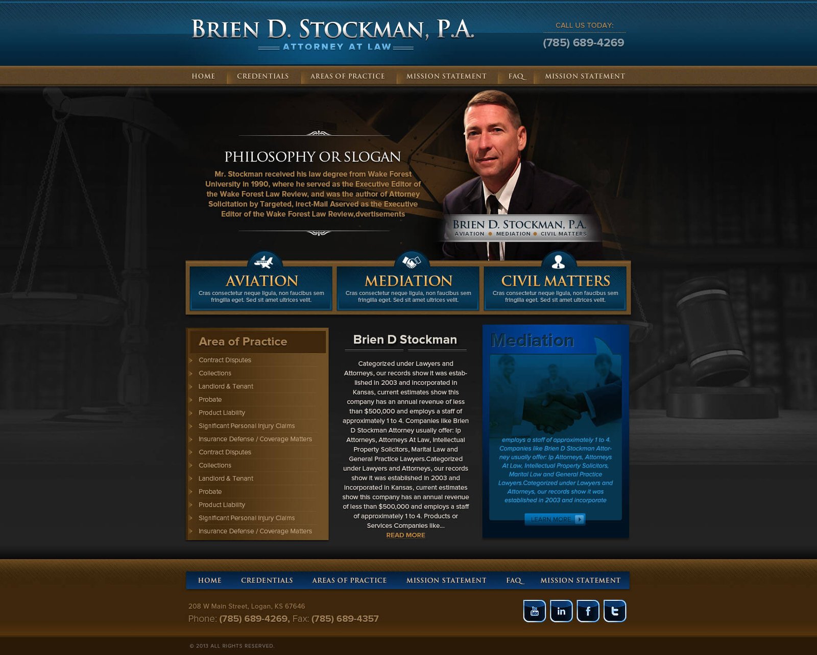 Brien Stockman website screenshot