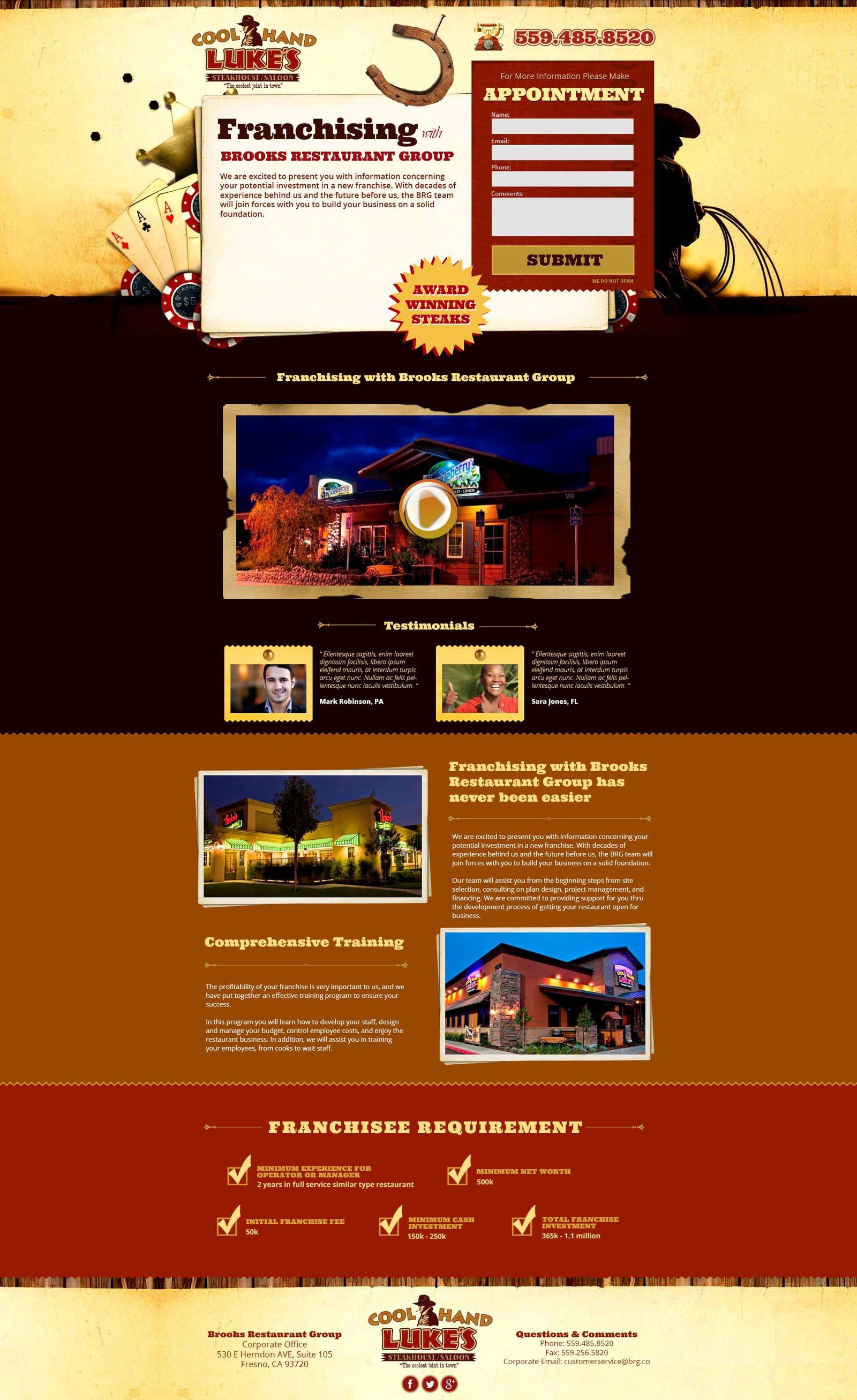 Cool Hand Lukes website screenshot