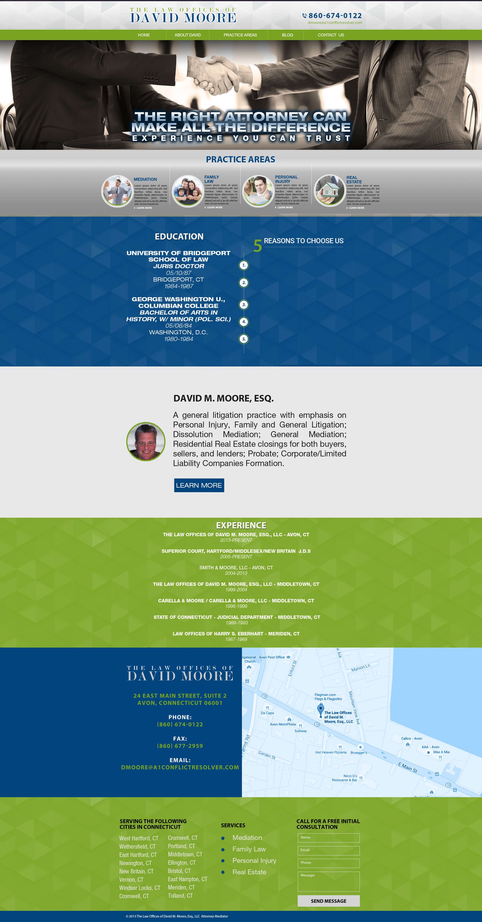 David Moore website screenshot