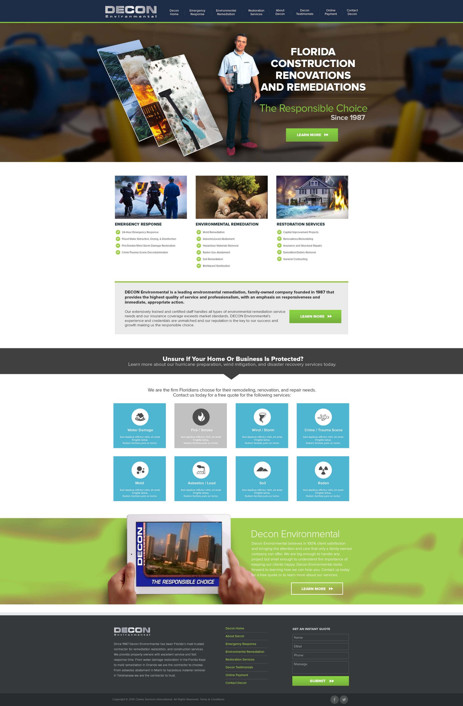 Decon website screenshot