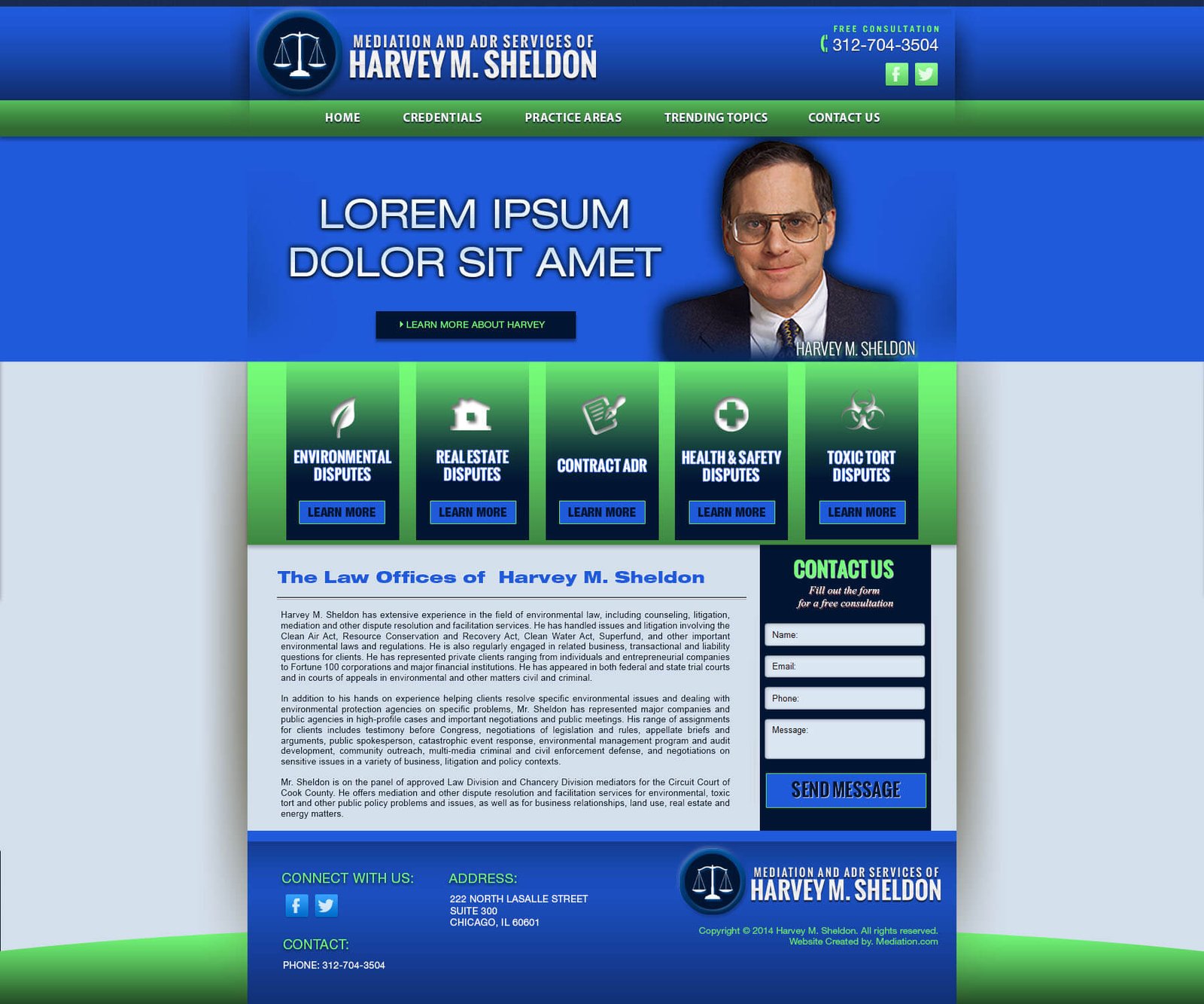 Harvey Sheldon website screenshot