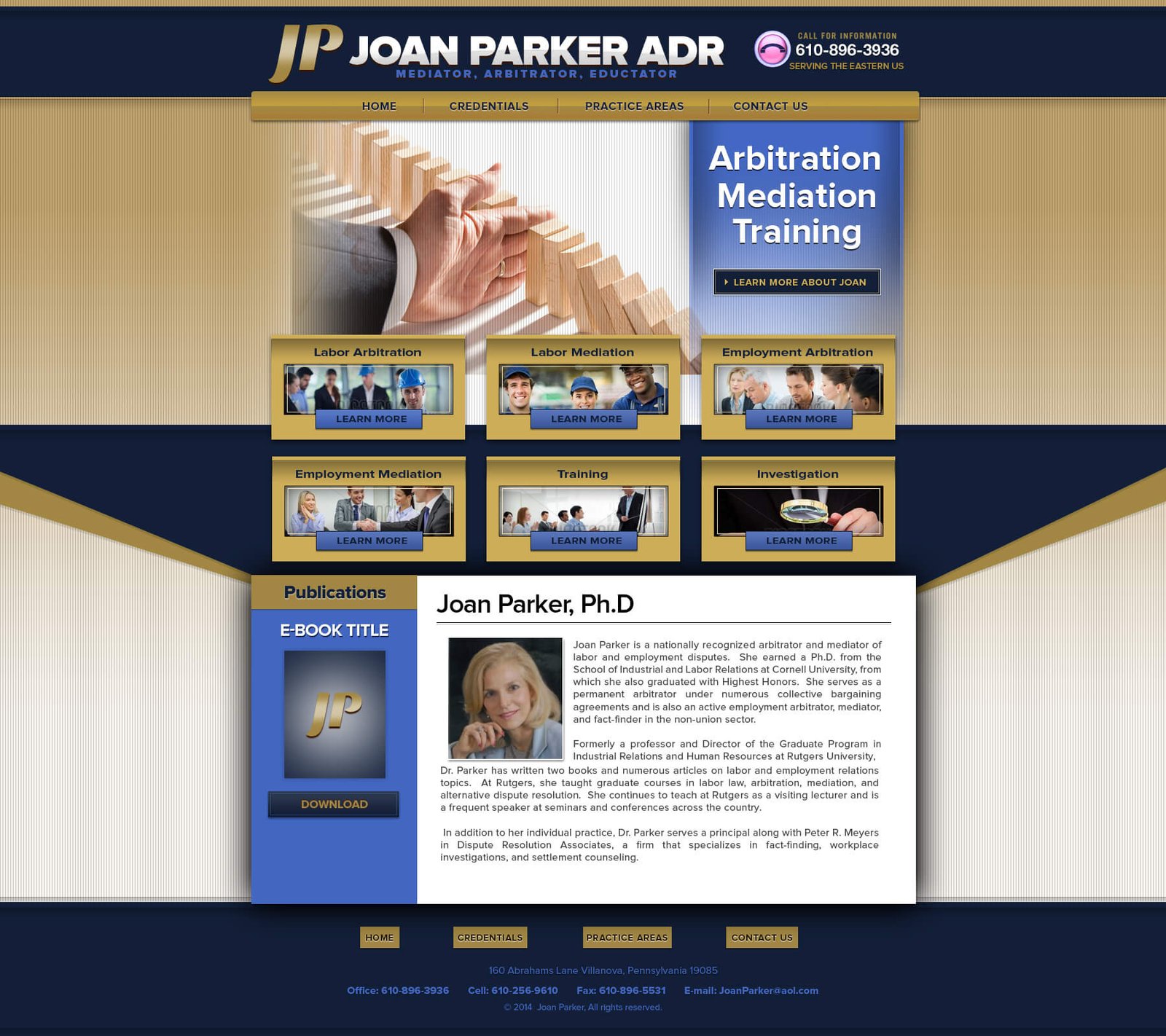 Joan Parker website screenshot