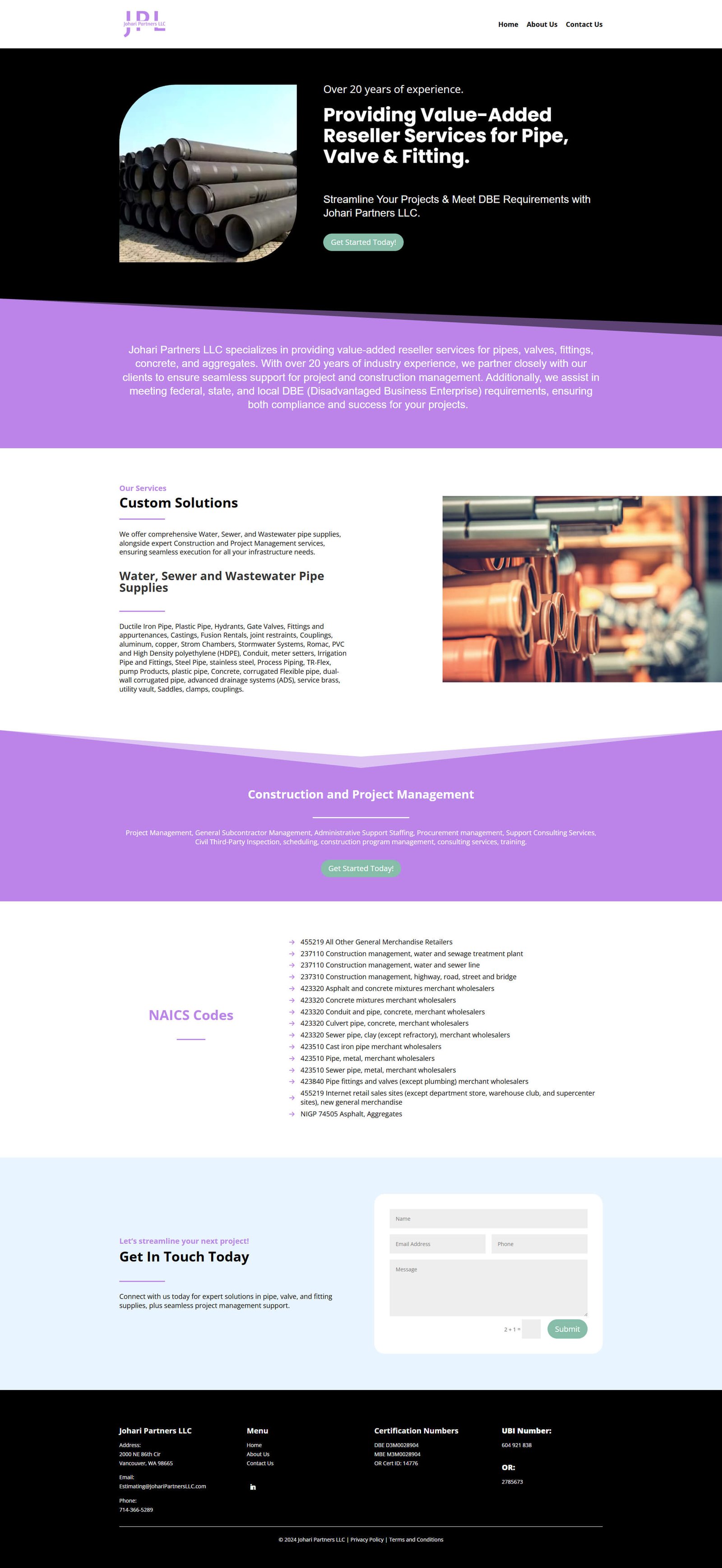 Johari Partners llc website screenshot