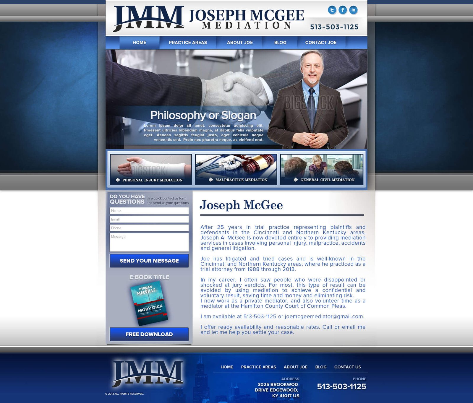 Joseph McGee website screenshot