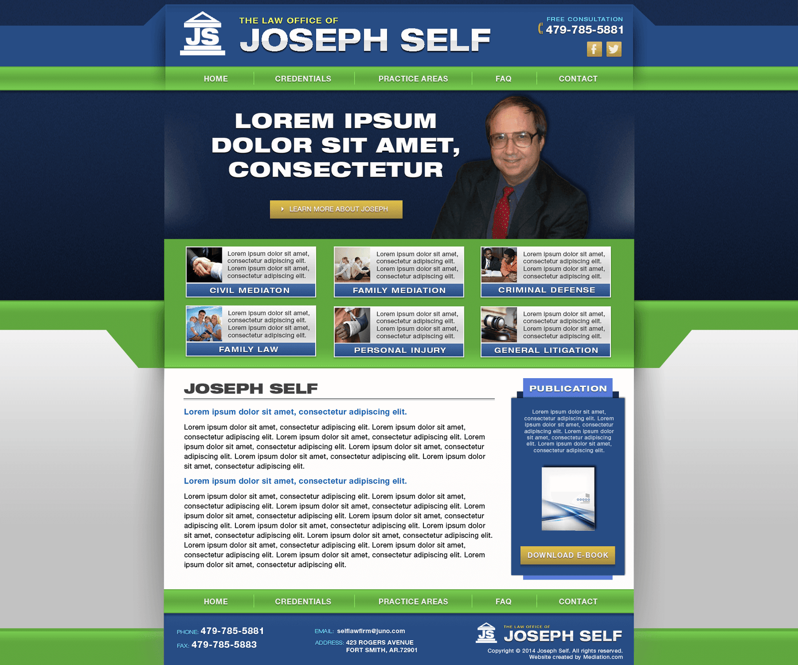 Joseph Self website screenshot