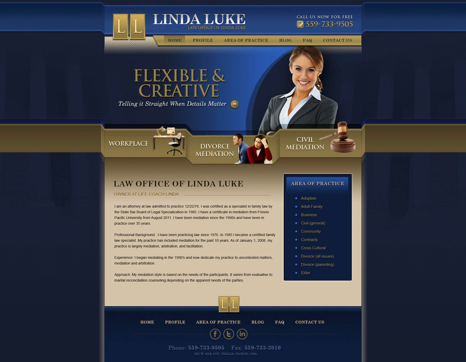 Linda Luke website screenshot