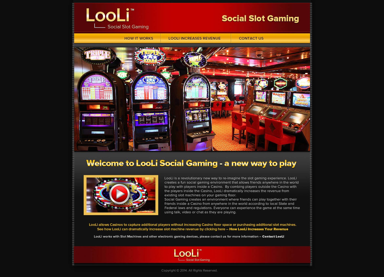 Looli Social Gaming website screenshot