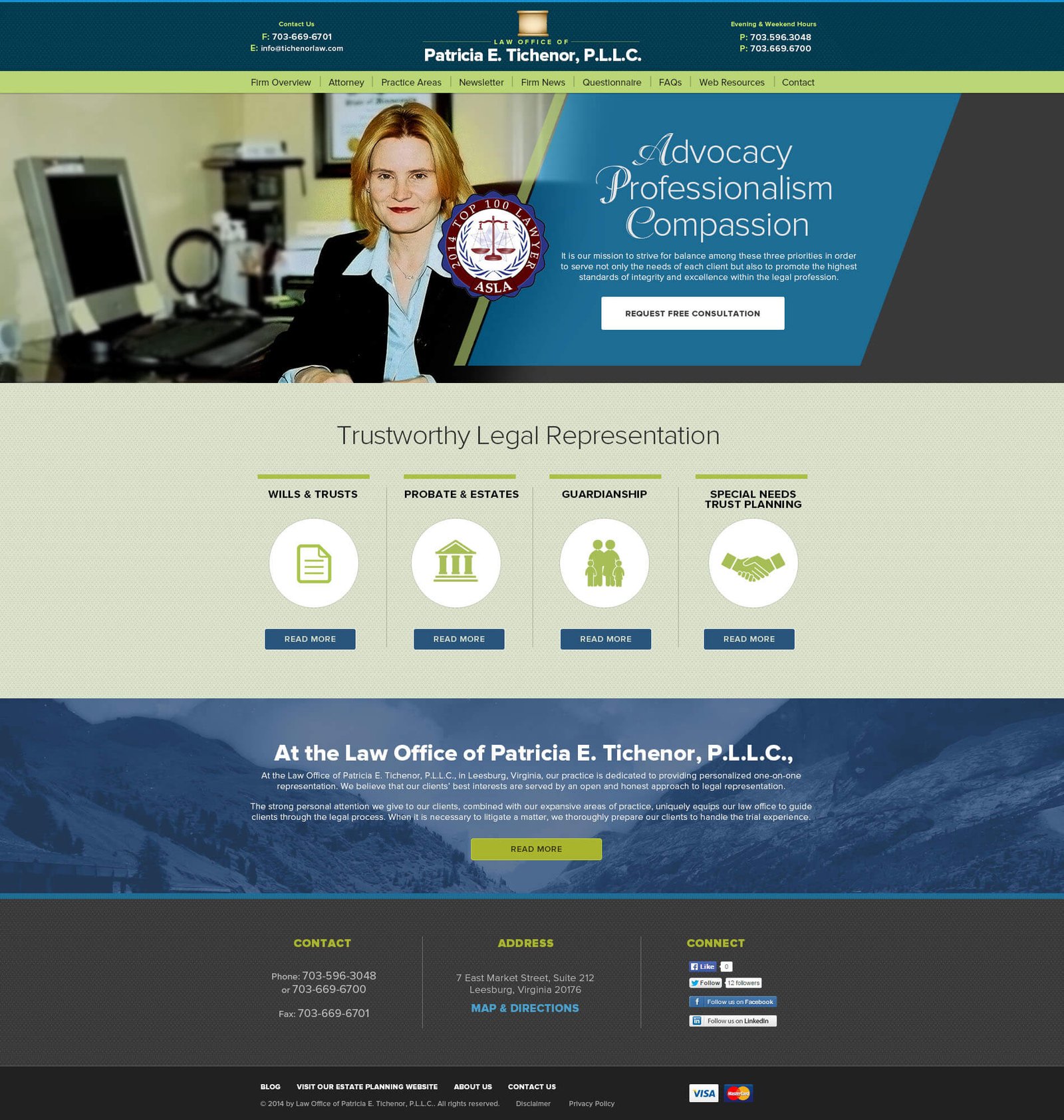 Patricia Tichenor website screenshot