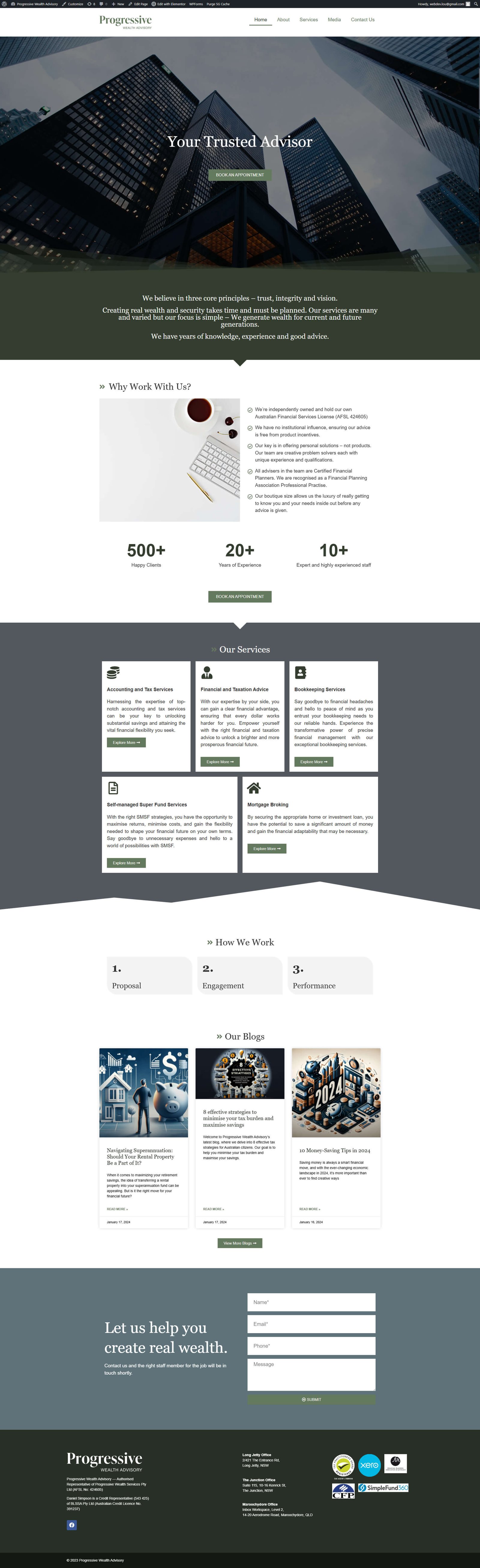 Minimalist blog layout on tablet device