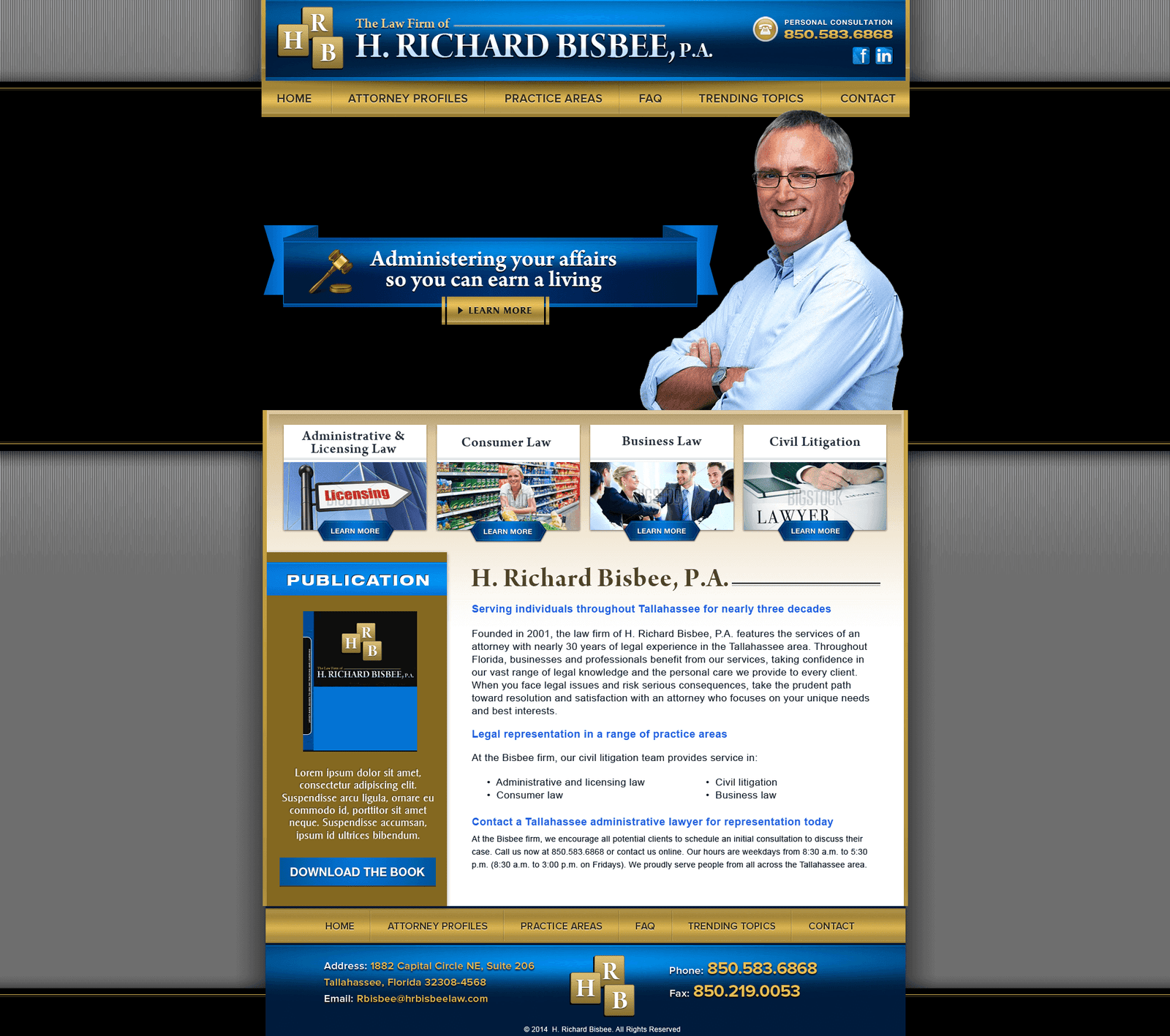 Richard Bisbee website screenshot