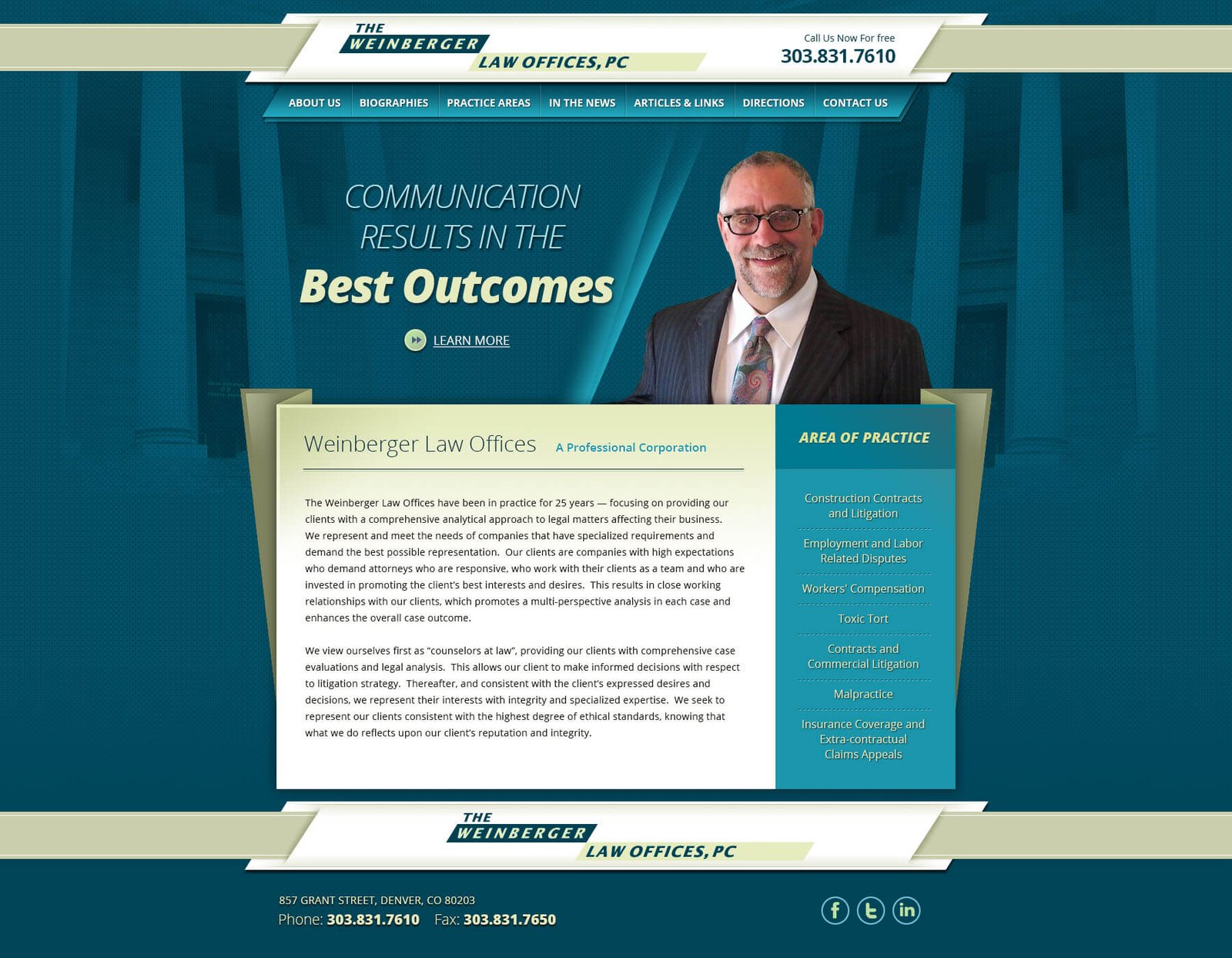 Robert Weinberger website screenshot