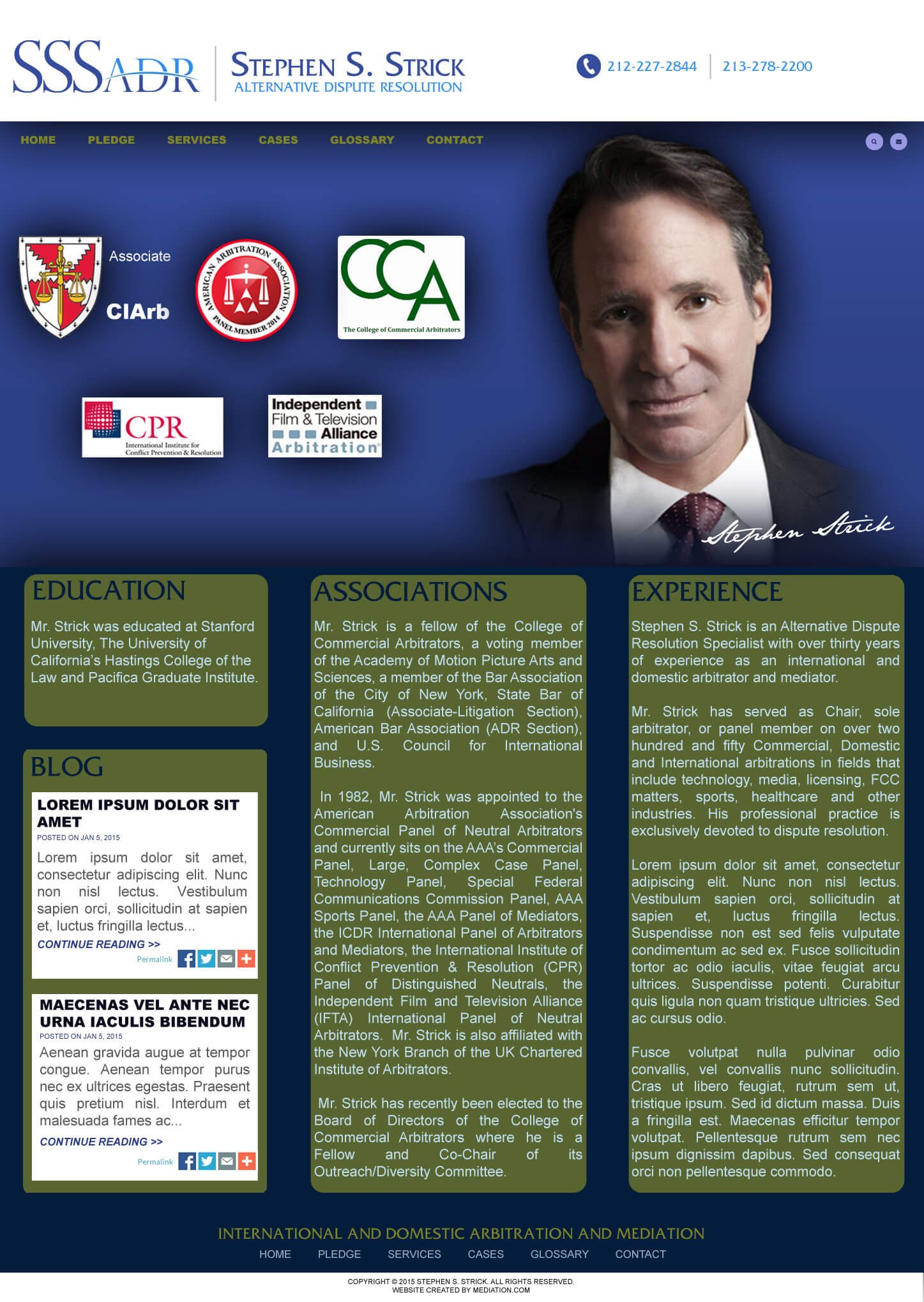 Stephen Strick website screenshot