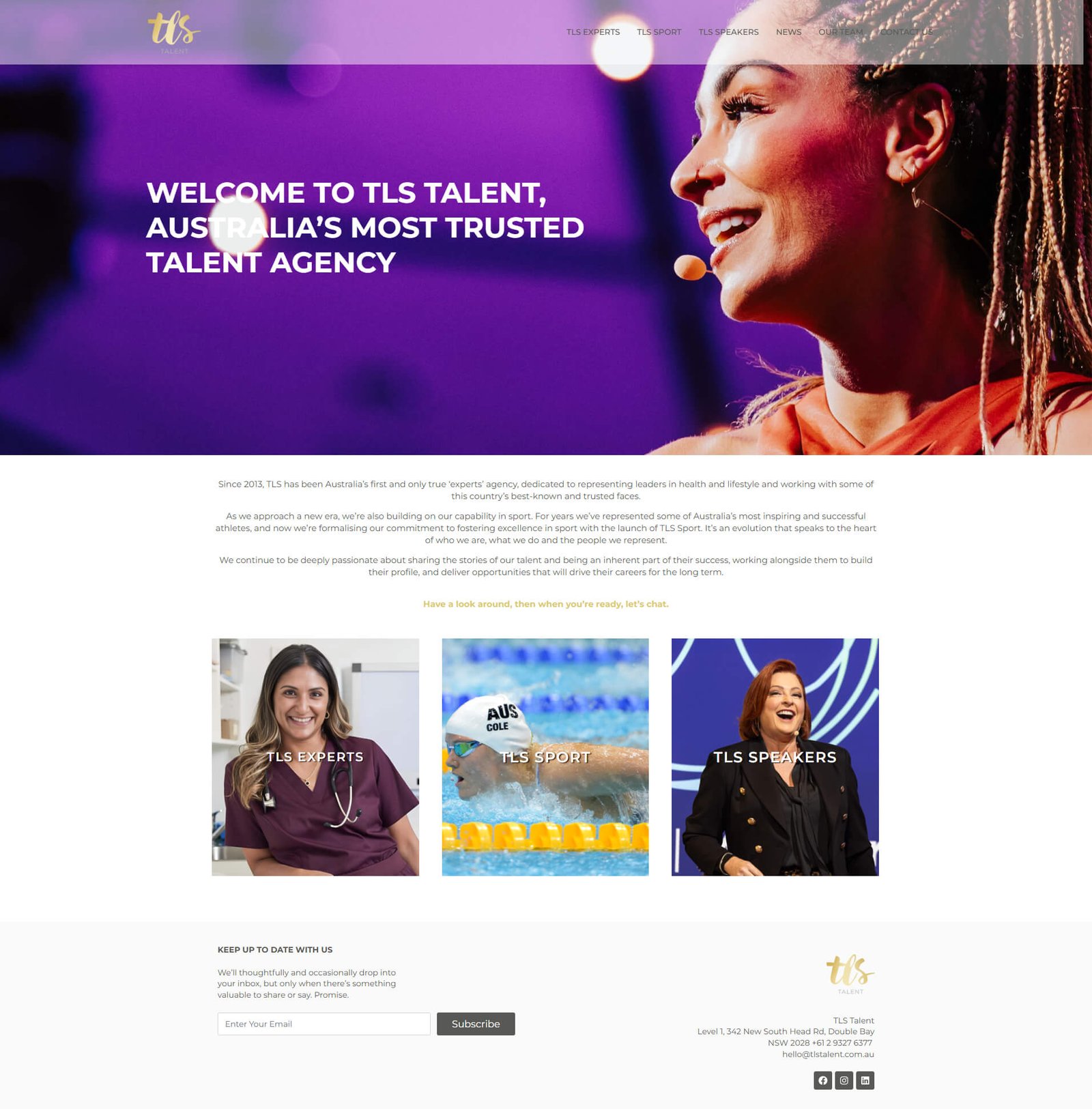 TLS Talent website screenshot