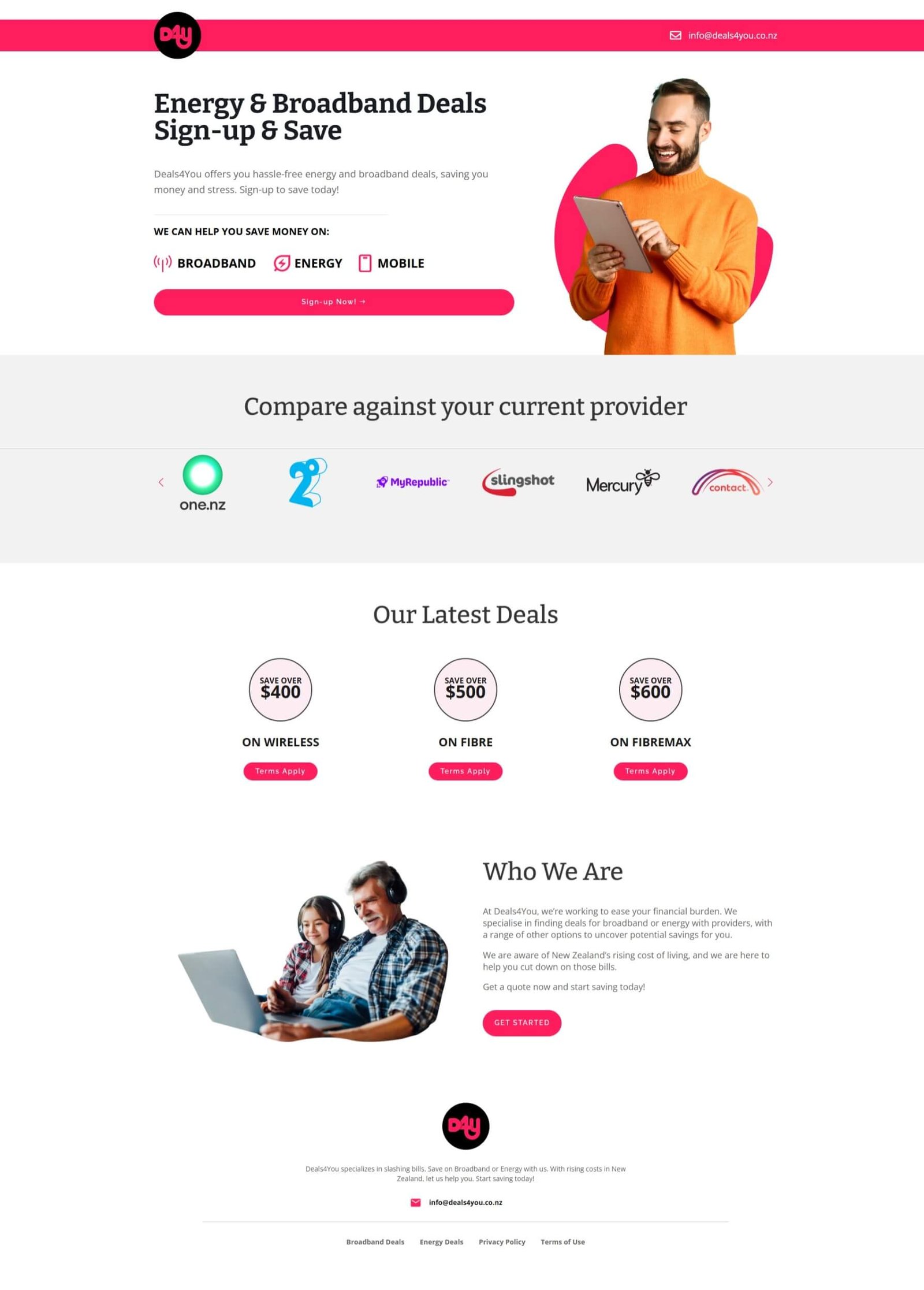 deals4you.co.nz website screenshot