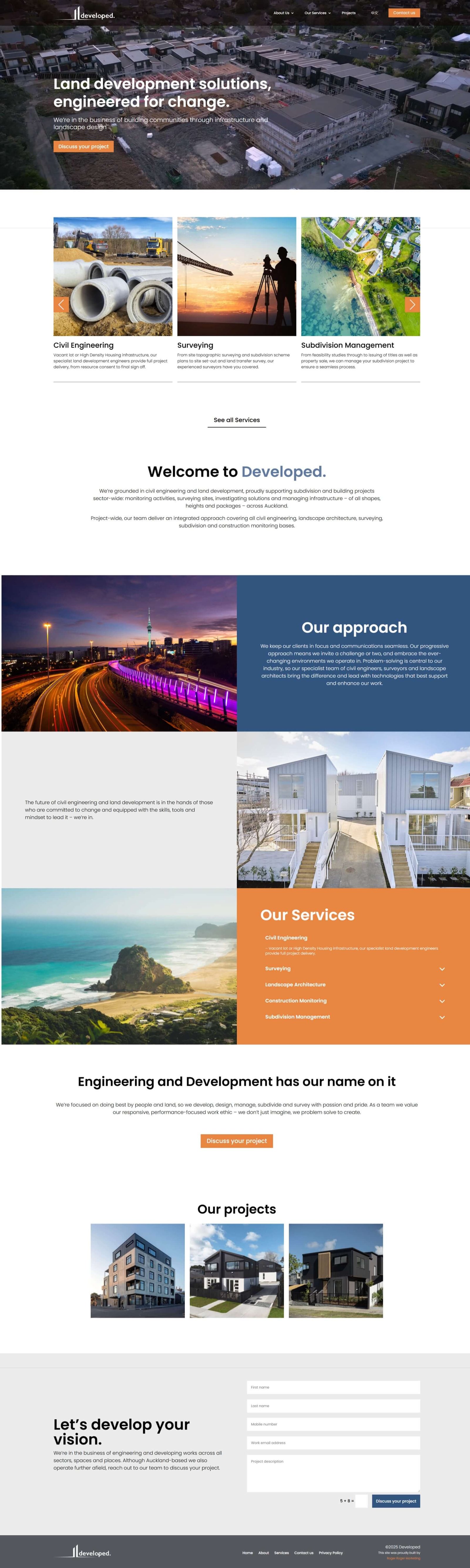 Creative studio landing page with vibrant colors