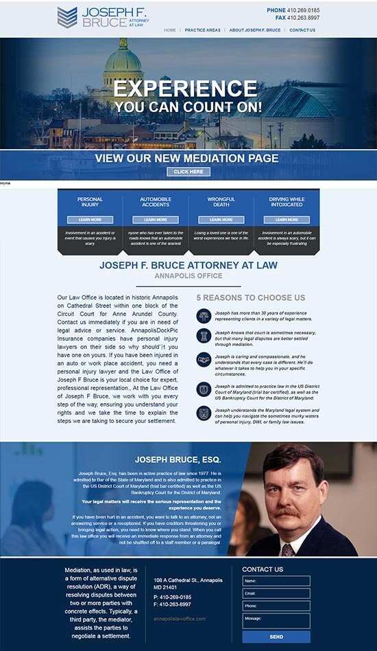 lawandmediationofficeof josephbruce website screenshot