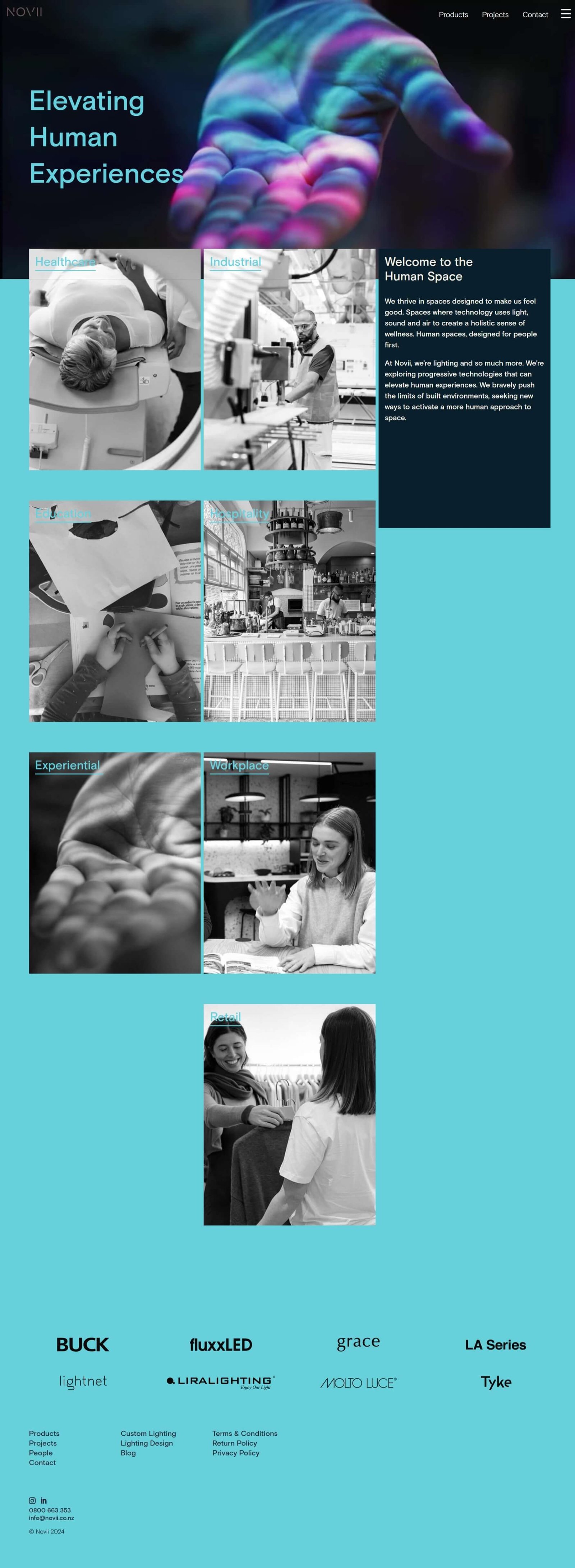 Clean minimalist interior design website on laptop screen