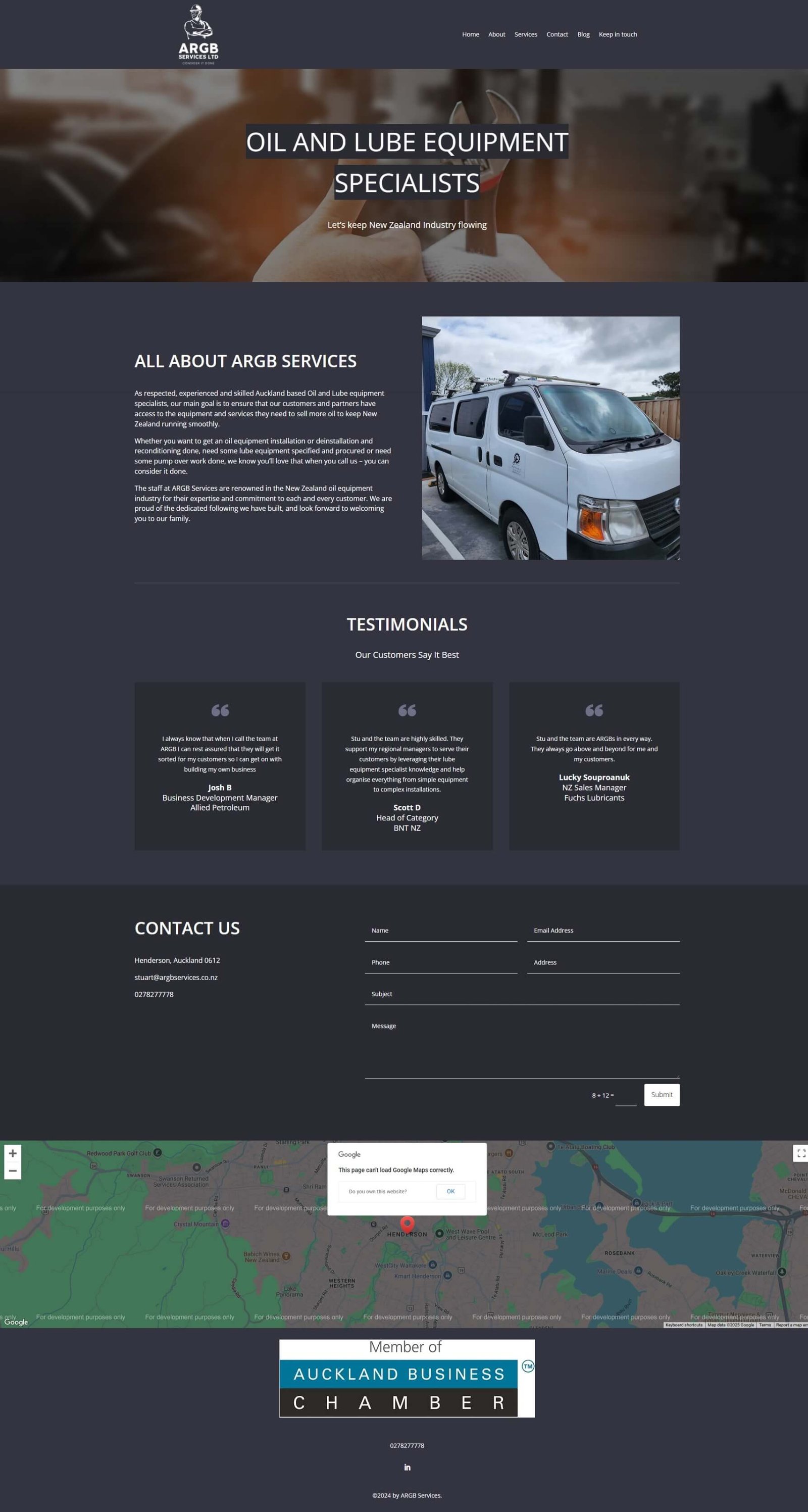 argbservices.co.nz website screenshot