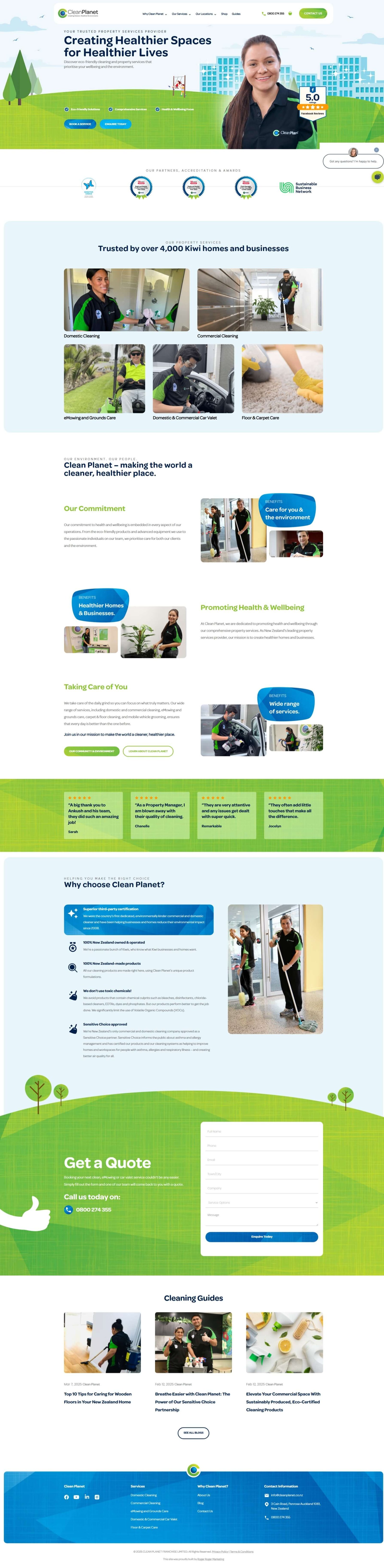 Modern agency portfolio website layout with bold typography