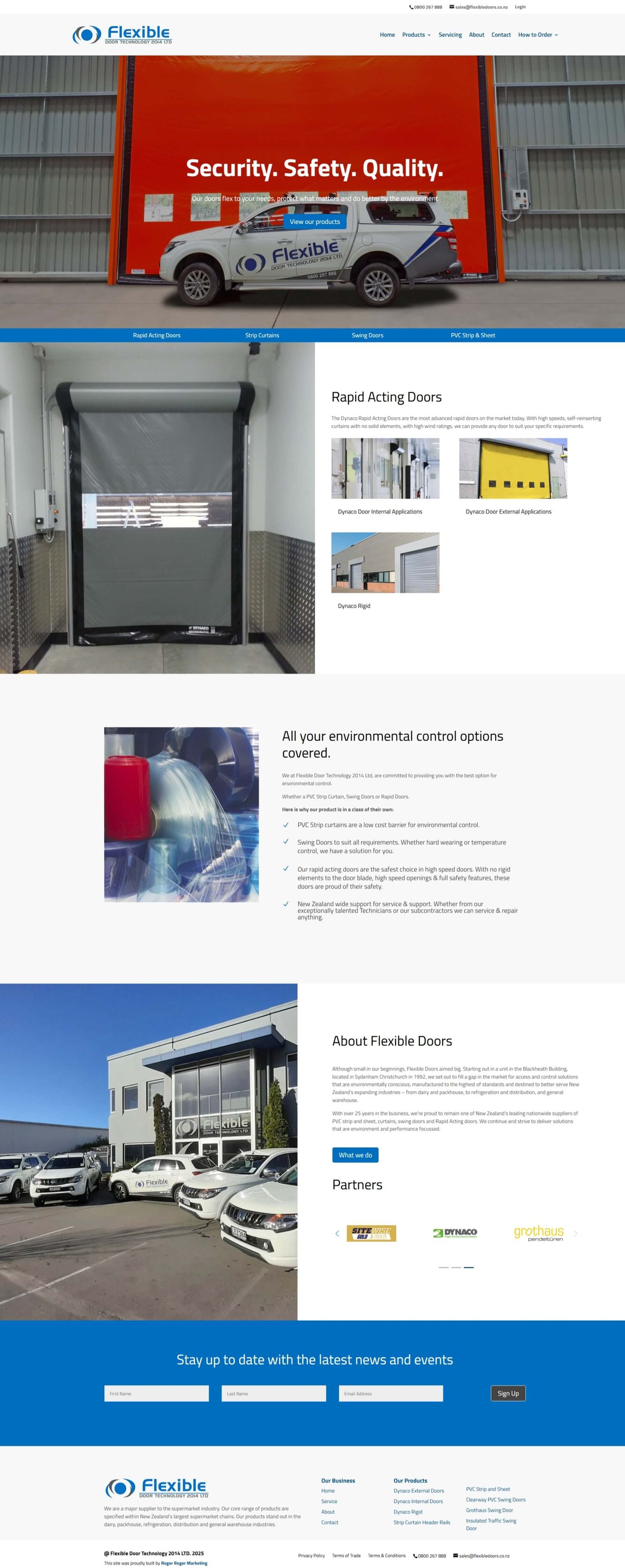 flexibledoors.co.nz website screenshot