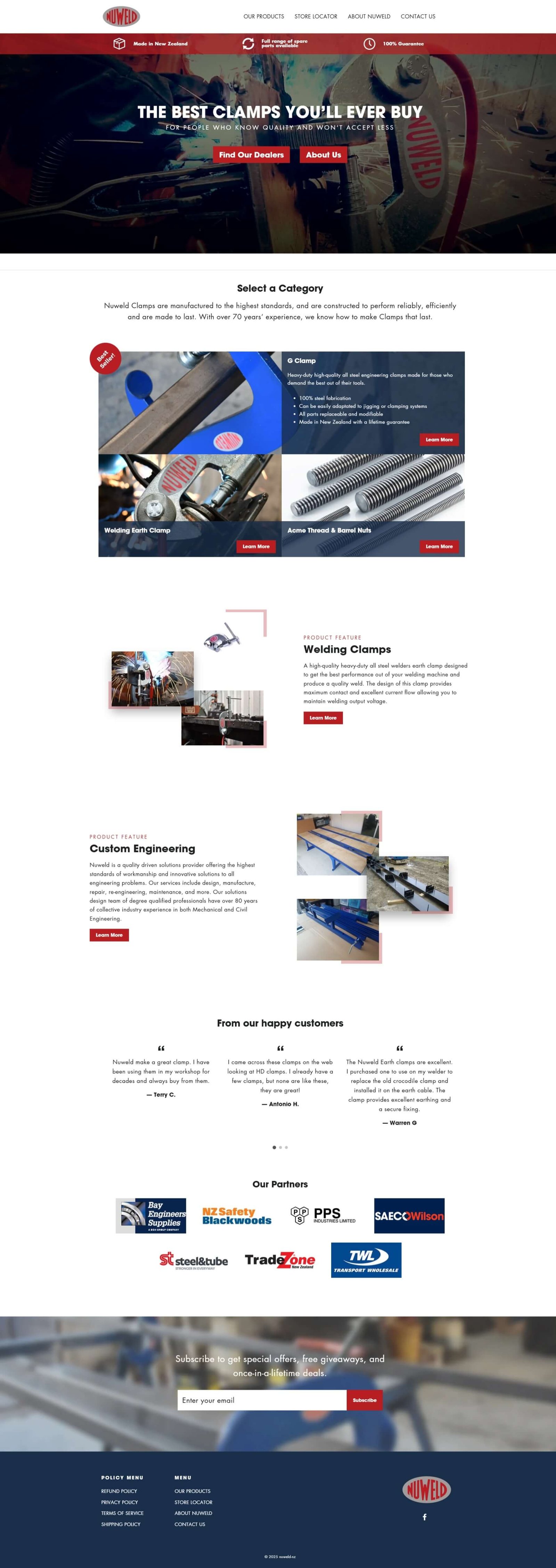 nuweld.co.nz website screenshot